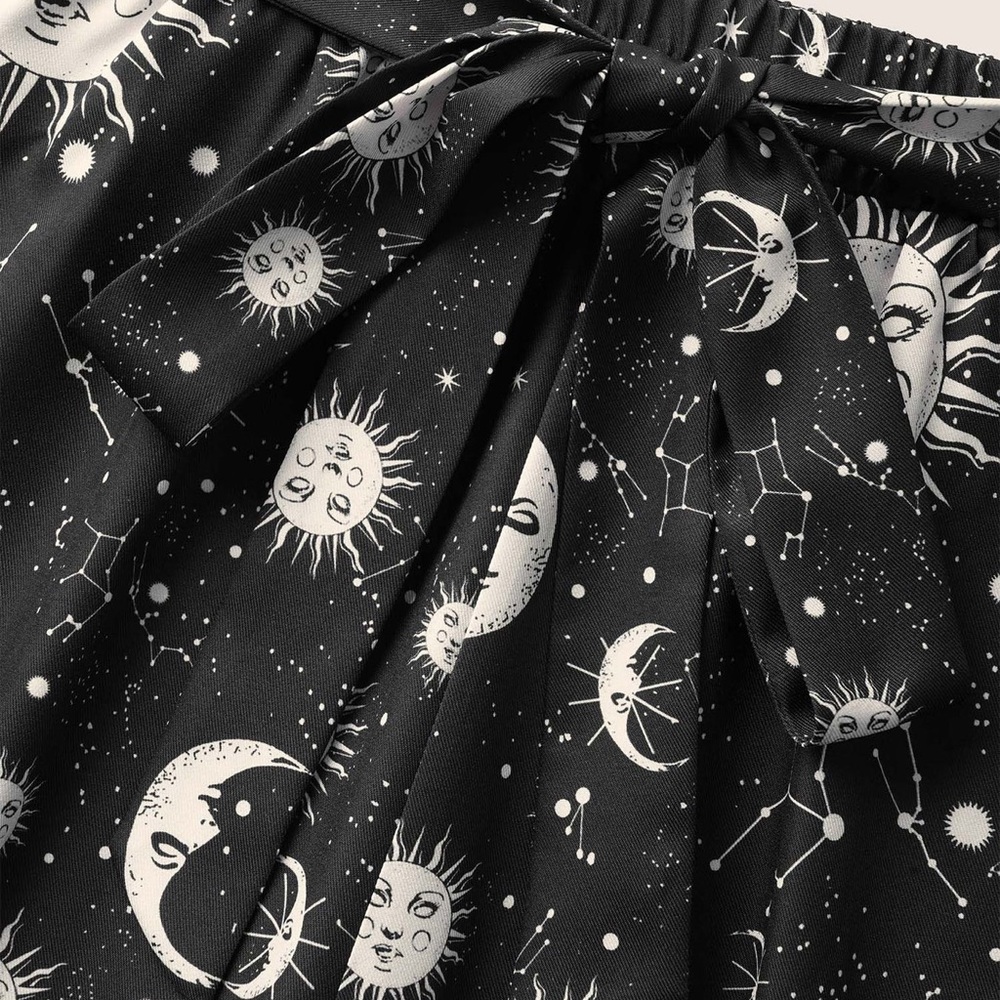 NWT-BloomChic Black Sun and Moon Wide-Leg Pants (plus size 26) - Picture 4 of 8